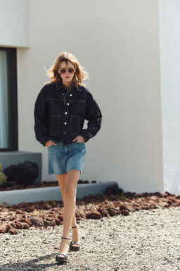 Z1975 DENIM JACKET WITH POCKETS - Zara фото 8