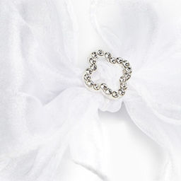 Бант для волос на резинке школьный, белый, 6×25 см, Принцессы