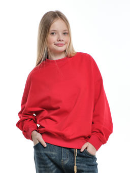 Свитшот базовый однотонный 22-7664 красный