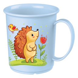 Кружка с декором 180 мл, детская, пластиковая, МИКС