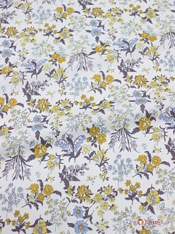Импорт. хлопок Цветочная легенда (горчичные цветы), ш.1.48м, хлопок-100%, 105гр/м.кв