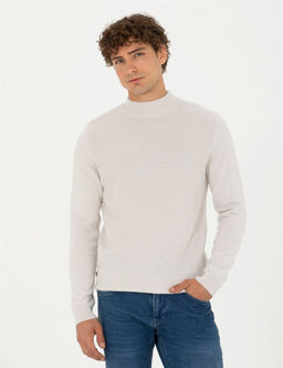 Ta_ Slim Fit Yar_m Bal_k__ Yaka Triko Kazak