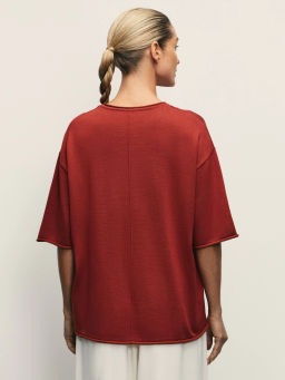 Вязаная футболка свободного кроя / Zarina  фото 5