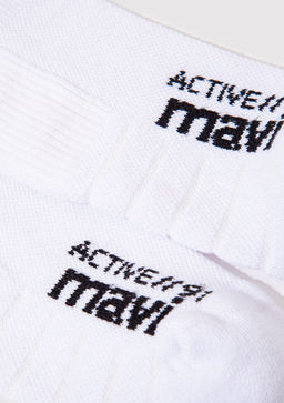 Beyaz Soket Corap - Mavi фото 3