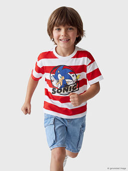 Sonic Bask?l? Erkek ?ocuk Ti??rt