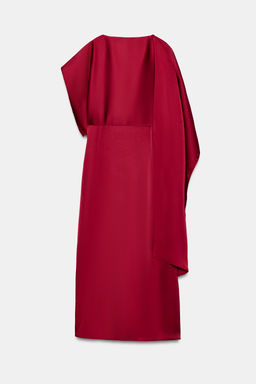 VESTIDO MIDI SATINADO CAPA / Rojo medio - Zara фото 5