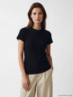 Bisiklet Yaka Ta?l? Kad?n Ti??rt