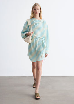Vestido midi estampado con cuello chal - H&m фото 10