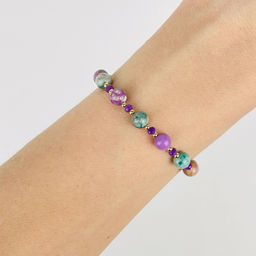 Браслет регулируемый из Фосфосидерита и Варисцита - Радуга самоцветов фото 2