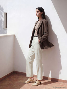 Beli Kemerli Kad?n Kuma? Pantolon