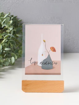 Фоторамка дерево 10х15 см "Синие цветы на белом" 2х10,5х17 см