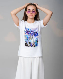 Футболка с шёлковой вставкой FSK089 - Sahar art lab фото 12