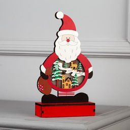 Светодиодная фигура «Дед Мороз» 24×13×5 см, дерево, от батареек АА×2, свечение тёплое белое