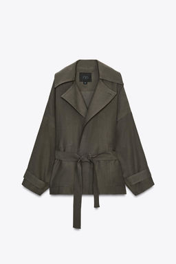 ZW COLLECTION FLOWING BELTED JACKET - Zara фото 7