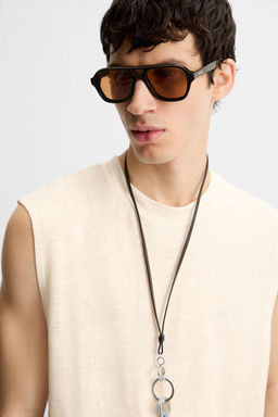 100% LINEN TANK T-SHIRT - Zara фото 6