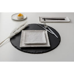 Блюдо для подачи Magistro Slate, 21×1.6 см, фарфор, белое