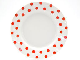 Ф_Тарелка 175 мм мелкя ф.653, Идиллия "Горошек" красный арт. ДБ_9С2021Ф34 ДОБРУШСКИЙ