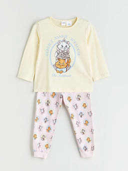 Bisiklet Yaka Aristocats Bask?l? K?z ?ocuk Pijama Tak?m?