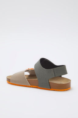 Trendyol Shoes Bej Nubuk Renk Bloklu C?rt Bantl? Unisex Kucuk Cocuk Kids Sandalet TAKSS25SD00057 - Trendyolmilla фото 4