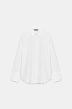POPLIN SHIRT WITH BEADED PLACKET