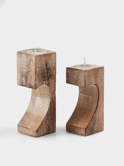 Подсвечник Сердце, набор 2 шт., d=4 см, дерево шишам