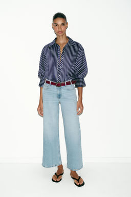 Z.10 HIGH-WAIST BELTED CULOTTES JEANS - Zara фото 25