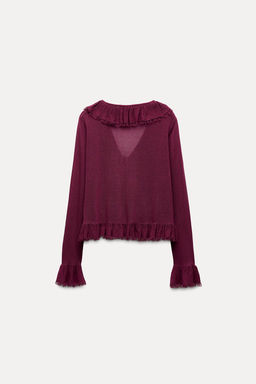 RUFFLED KNIT BLOUSE - Zara фото 8