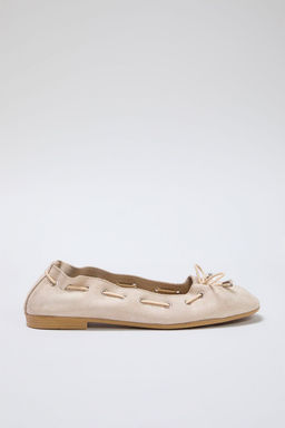 Trendyol Shoes Bej Baglama Detayl? Badem Burun Kad?n Babet TAKSS25BE00004 - Trendyolmilla фото 5