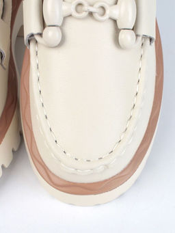 03-HY6-1D BEIGE Лоферы женские (натуральная кожа)