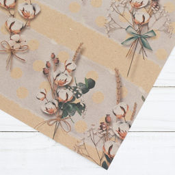 Цена за 10 шт. Бумага упаковочная крафтовая Хлопок, 50 70 см - Дарите счастье фото 3