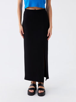 Kad?n Beli Lastikli D?z Etek