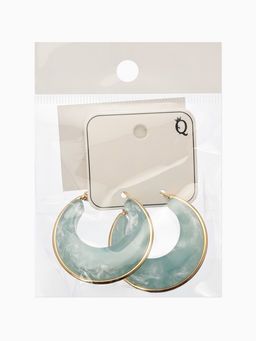 Серьги-кольца акрил «Тренд», голубые в золоте