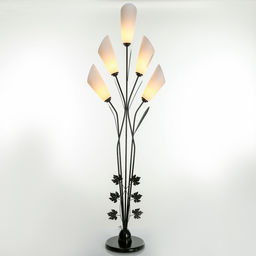 Торшер напольный BayerLux «Букет», 5×15 Вт, E27, черный, 55×28×165 см