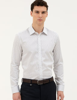 Lacivert Slim Fit Uzun Kollu G_mlek