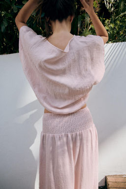 CAMISA CAPA BAJO AJUSTABLE / Rosa claro