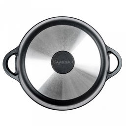 Кастрюля с антипригарным покрытием 7л, д30см "Классик", h14см, s0,4см, литые ручки, стеклянная крышка с пароотводом, подарочная упаковка (Россия)