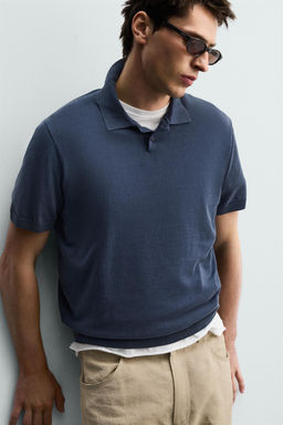 POLO PUNTO ESTRUCTURA LAVADA / Azul / ?ndigo - Zara фото 6