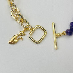 Браслет из Аметиста с цепочкой 18 см