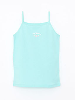 Kare Yaka Bask?l? Ask?l? Pamuklu K?z ?ocuk Atlet 2li - Waikiki фото 3