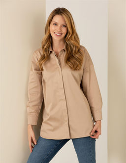 Bej Oversize Uzun Kollu G_mlek - Pierre cardin фото 2