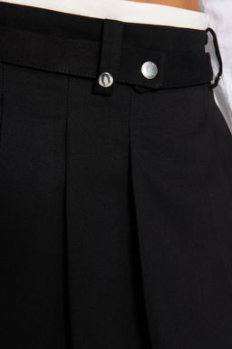 TRENDYOLMILLA Kahverengi Cift Kemer Detayl? Pileli Mini Dokuma Etek TWOAW24ET00079 фото 15