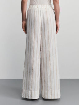 Прямые брюки из хлопка в полоску / Zarina фото 4