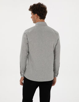 Gri Slim Fit Uzun Kollu G_mlek - Pierre cardin фото 5
