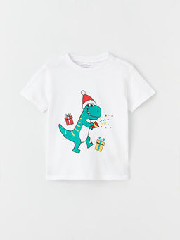 Bisiklet Yaka Bask?l? Erkek Bebek Ti??rt