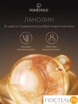 Подушка PRIME PRIVE CAMEL хл.BIODYNAMIC COTTON/вербл.шерсть, 1000 г/м2, беж  фото 6