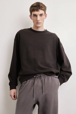 Sudadera de algodon efecto lavado Loose Fit