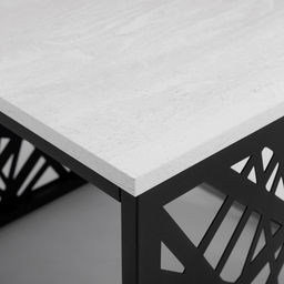 СтЖ104 Стол журнальный, 51х51х42 см, ЛДСП белый пайн бетон, металл чёрный (цвет 06)