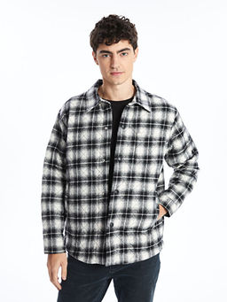 Regular Fit Uzun Kollu Ekose Erkek G?mlek Ceket