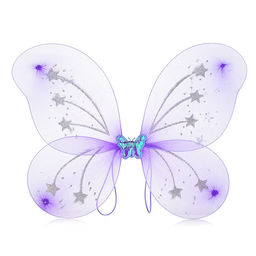 Набор "Крылья карнавальные" Фея (ободок, крылья, палочка, юбка) фиолетовый, в пакете