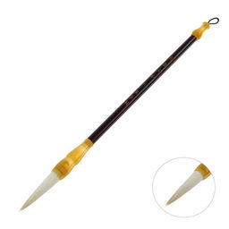 Кисть круглая для каллиграфии, ворс "Коза", №1, ручка из дерева, в блистере, диаметр-0,8 см, длина-2,5 см